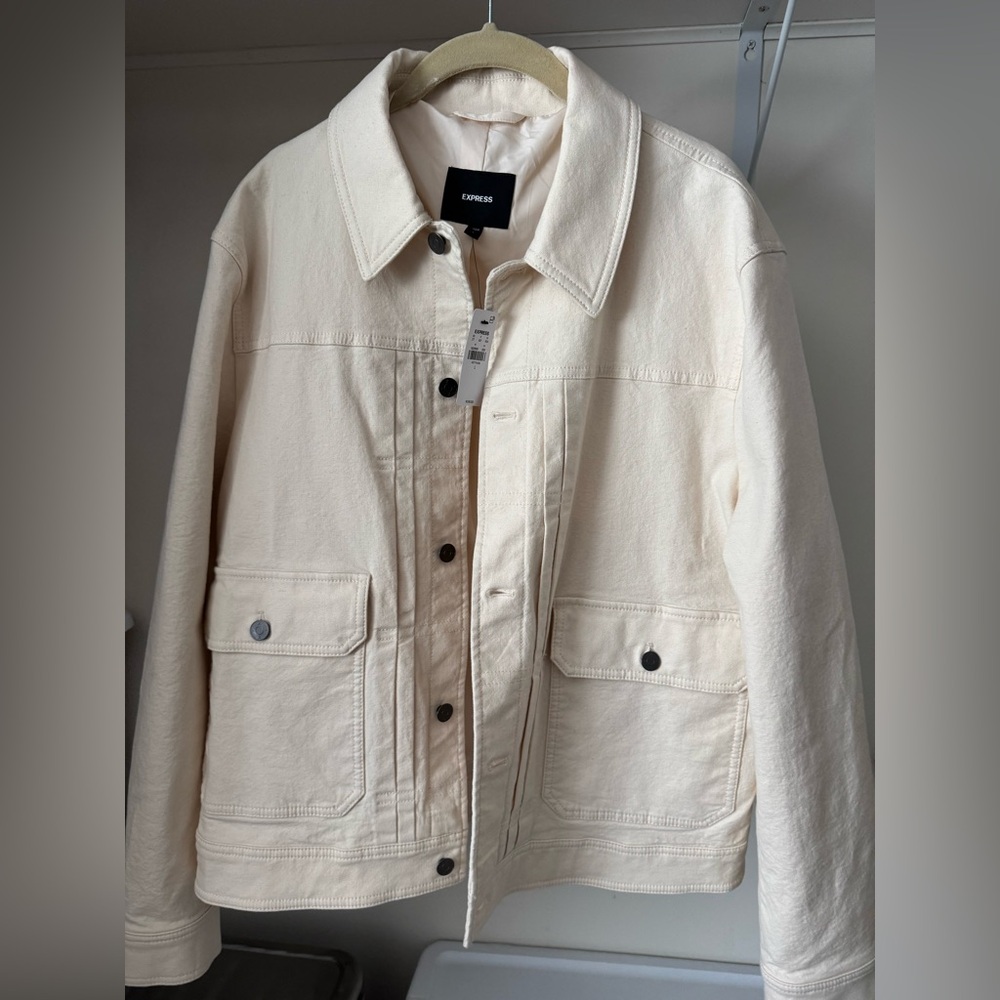 Express Men's Off-White Shirt Jacket